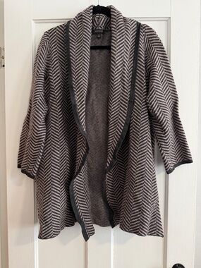 Ann Taylor Herringbone Coatigan - XL